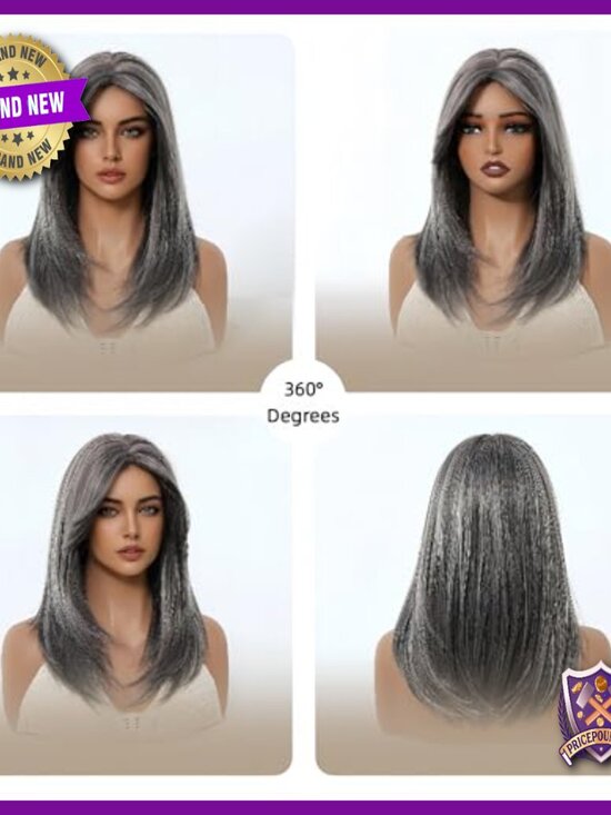 Medium Long Straight Human Hair Wig Glueless Lightweight Daily Wear